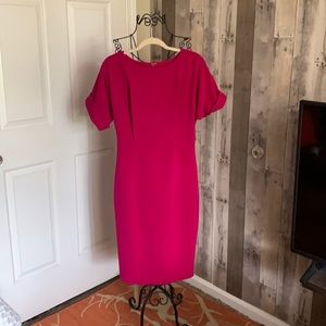 BADGLEY MISCHKA Cuffed Sleeve Midi Dress - Fuchsia